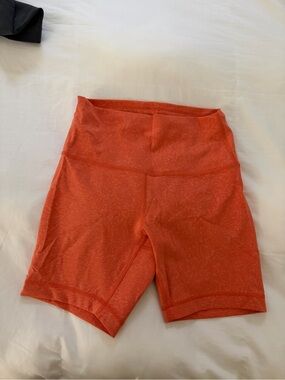 lululemon athletica Coral Orange High-Rise Bike Shorts